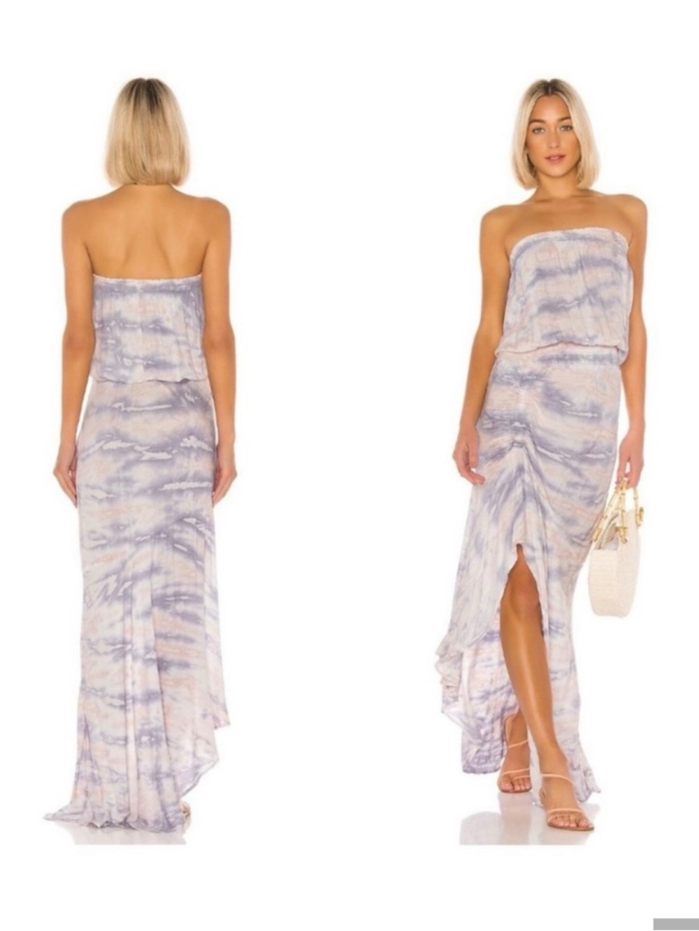 Young Fabulous & Broke Dreamboat Maxi Dress M Lilac Strapless Resort Vacation